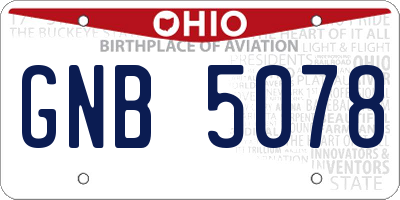 OH license plate GNB5078
