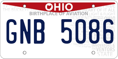 OH license plate GNB5086