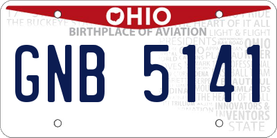 OH license plate GNB5141