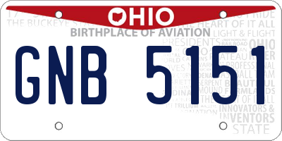 OH license plate GNB5151