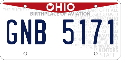 OH license plate GNB5171