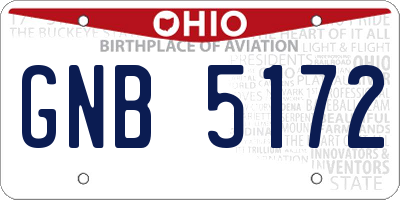 OH license plate GNB5172