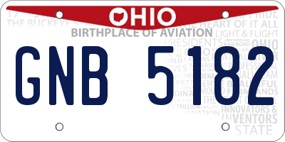 OH license plate GNB5182