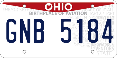 OH license plate GNB5184