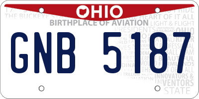 OH license plate GNB5187