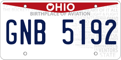 OH license plate GNB5192