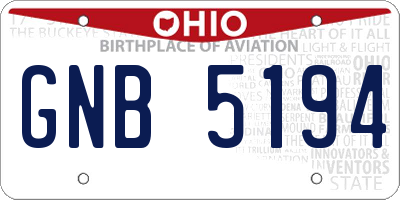 OH license plate GNB5194