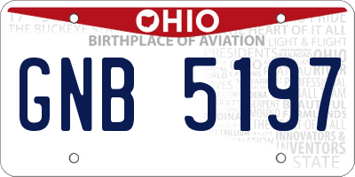 OH license plate GNB5197