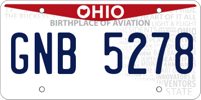OH license plate GNB5278