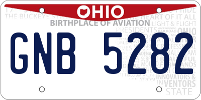 OH license plate GNB5282