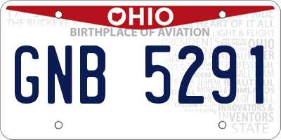 OH license plate GNB5291