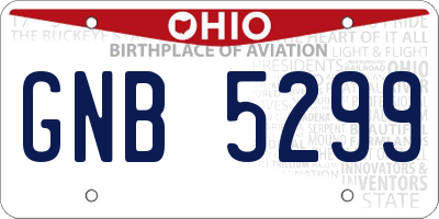 OH license plate GNB5299