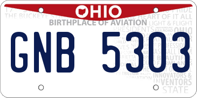 OH license plate GNB5303