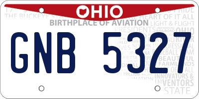 OH license plate GNB5327