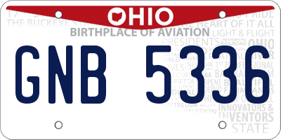 OH license plate GNB5336