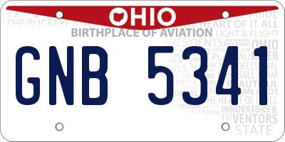 OH license plate GNB5341
