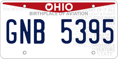 OH license plate GNB5395