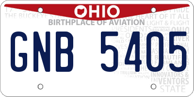 OH license plate GNB5405
