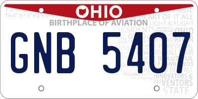 OH license plate GNB5407