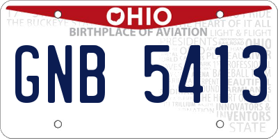 OH license plate GNB5413
