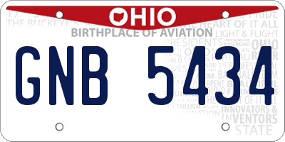 OH license plate GNB5434