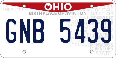 OH license plate GNB5439