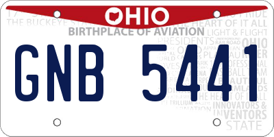 OH license plate GNB5441