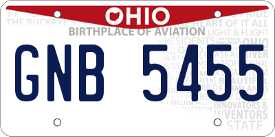 OH license plate GNB5455