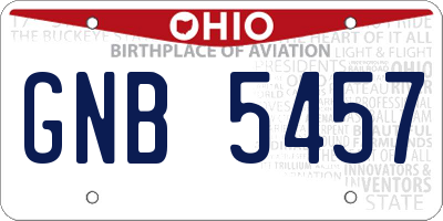 OH license plate GNB5457