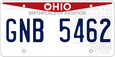 OH license plate GNB5462