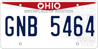 OH license plate GNB5464
