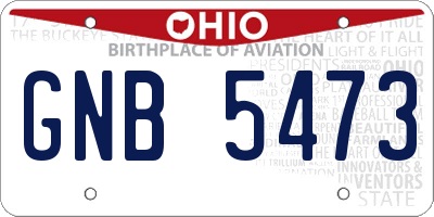 OH license plate GNB5473
