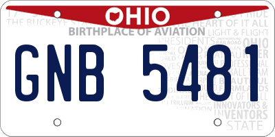 OH license plate GNB5481