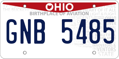 OH license plate GNB5485