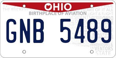 OH license plate GNB5489