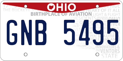 OH license plate GNB5495