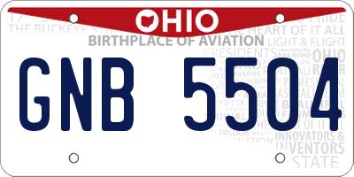 OH license plate GNB5504