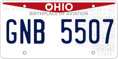 OH license plate GNB5507