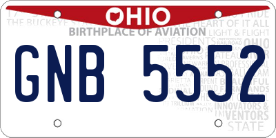 OH license plate GNB5552