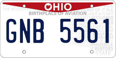 OH license plate GNB5561