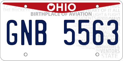 OH license plate GNB5563