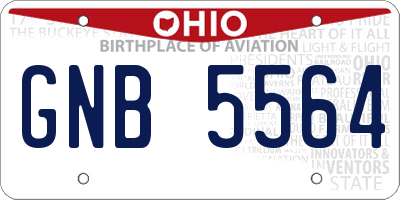 OH license plate GNB5564