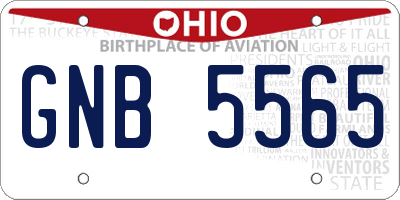 OH license plate GNB5565