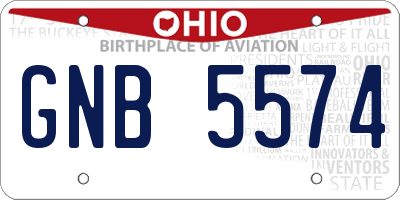 OH license plate GNB5574