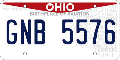 OH license plate GNB5576