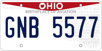OH license plate GNB5577