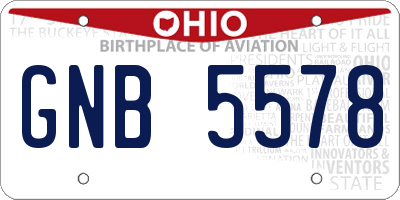 OH license plate GNB5578
