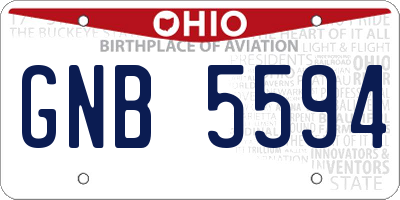 OH license plate GNB5594
