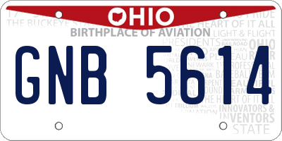 OH license plate GNB5614