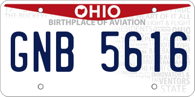 OH license plate GNB5616